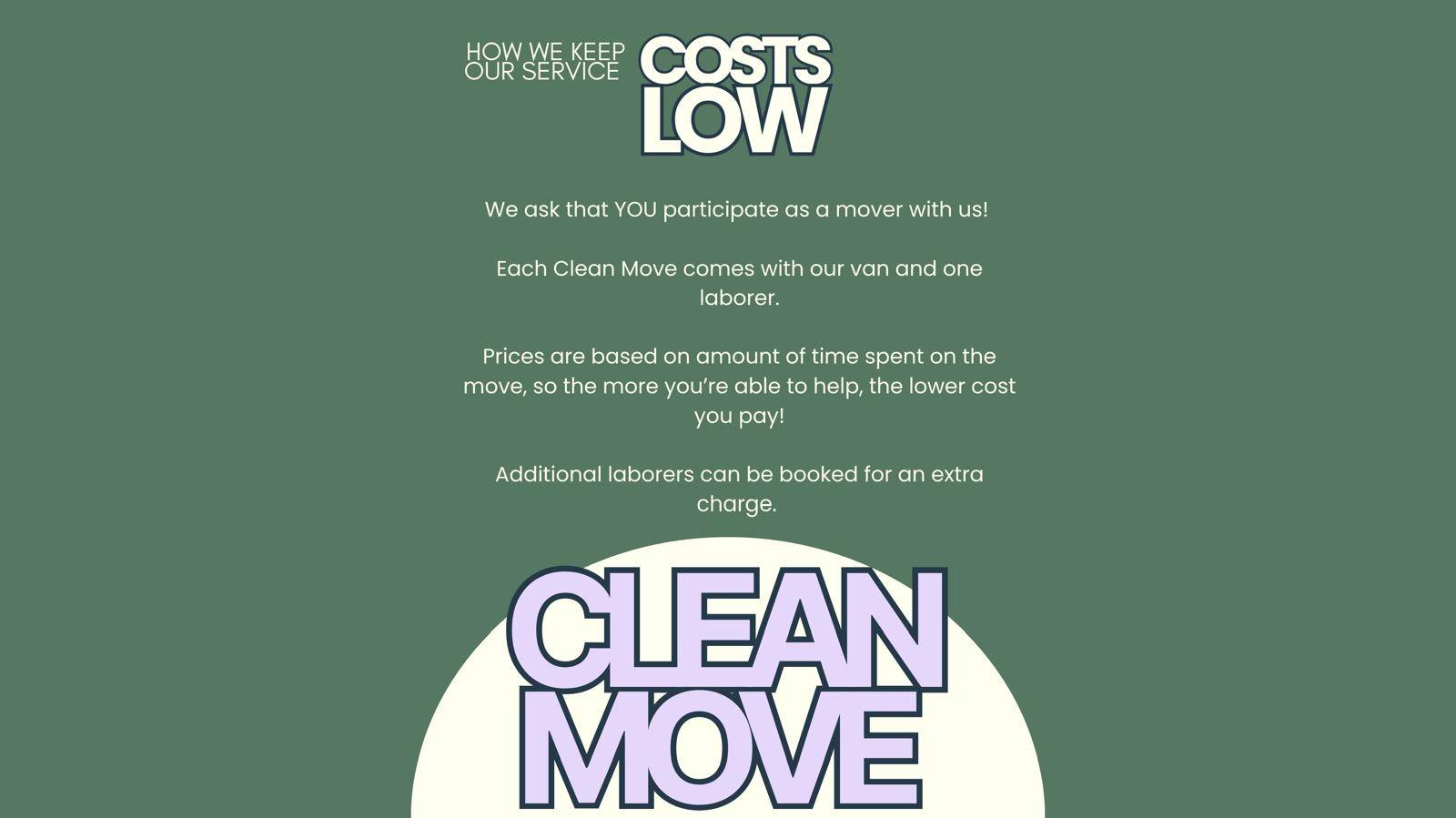How Clean Move keeps costs low