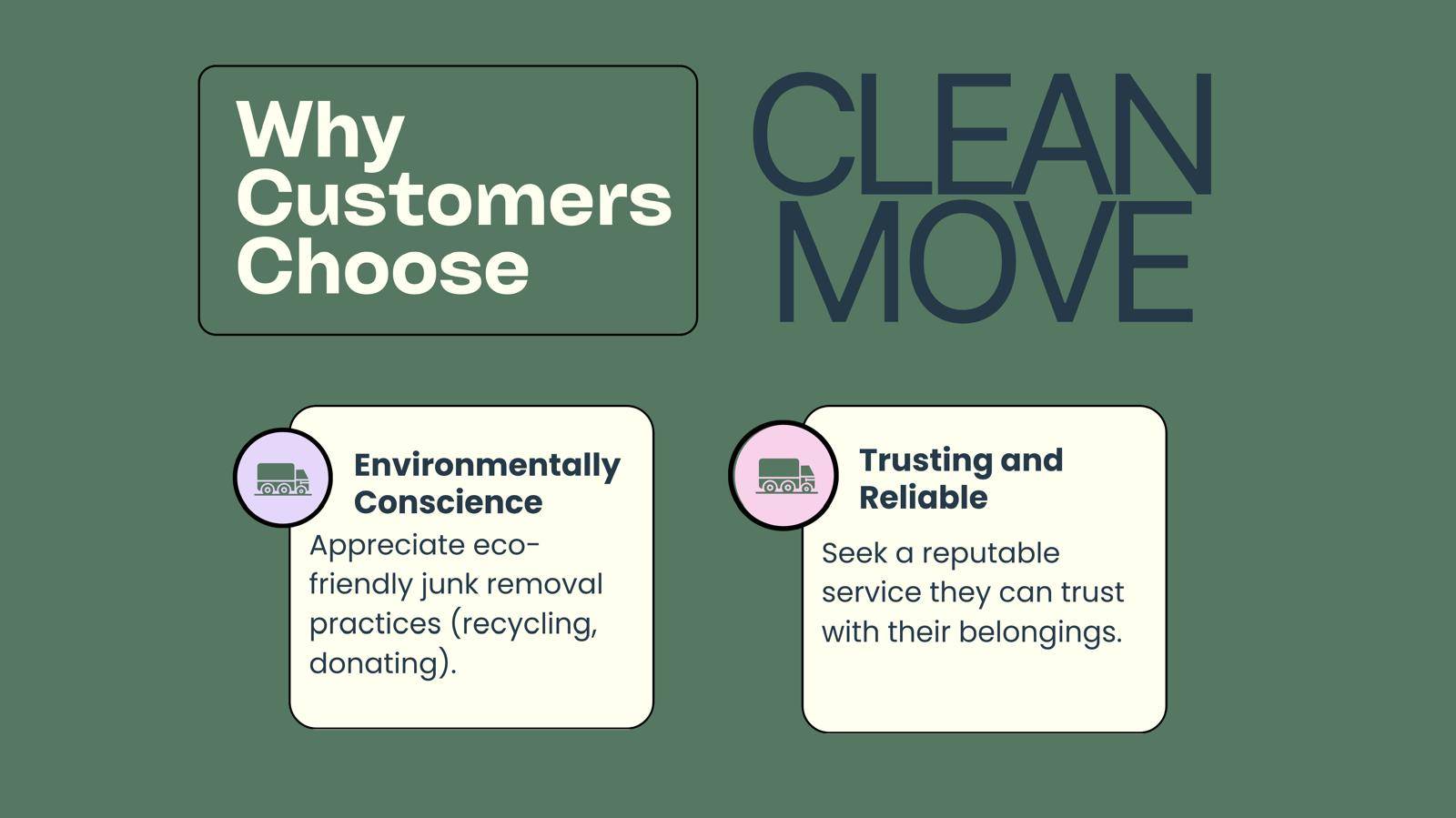 Why Customers Choose Clean Move - Environmentally Conscience, Trusting and Reliable
